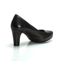 Dorking D5794 Zapato de salón tacón alto con plataforma negro