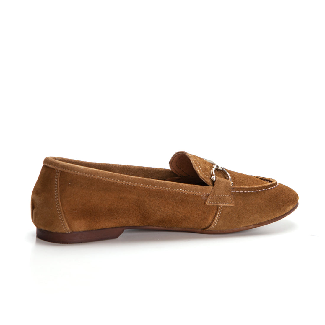 Benson 82530 Mocasines de serraje mujer marrones | Adorno plateado en el empeine |