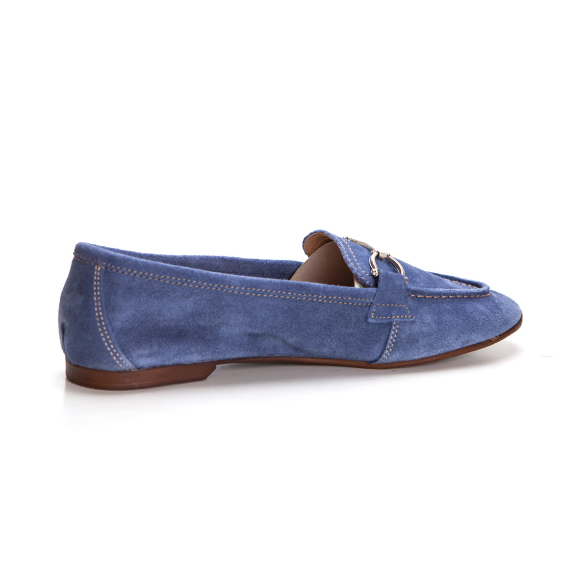 Benson 82530 Mocasines de serraje mujer azules | Adorno plateado en el empeine |