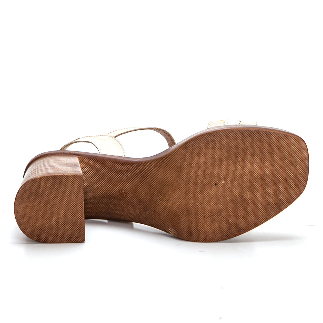 InVogue S-57 Sandalia de tacón ancho con cadena beige