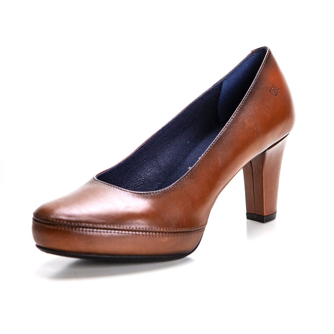 Dorking D5794 Zapato de salón tacón alto con plataforma cuero