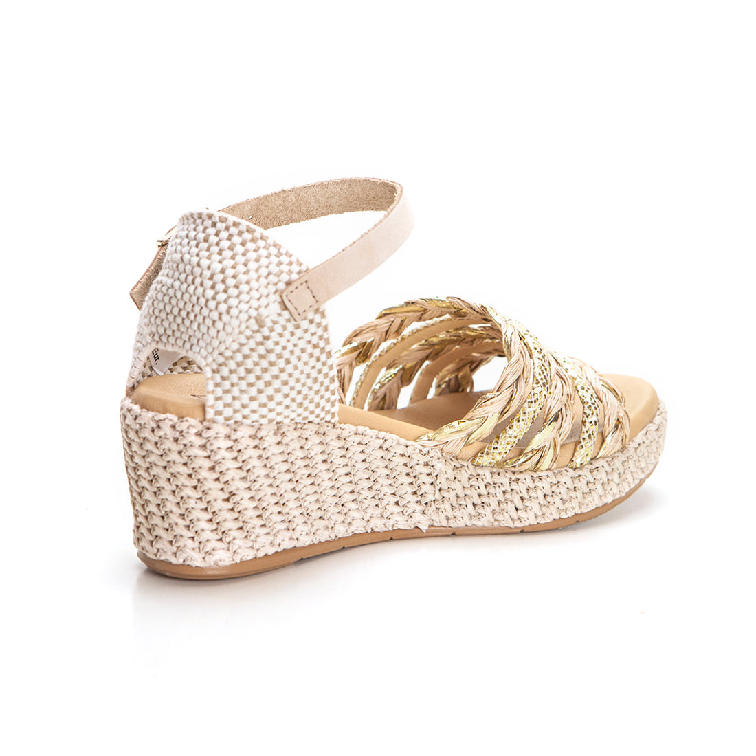Pitillos 5502 Sandalia cuña correa tobillo natural