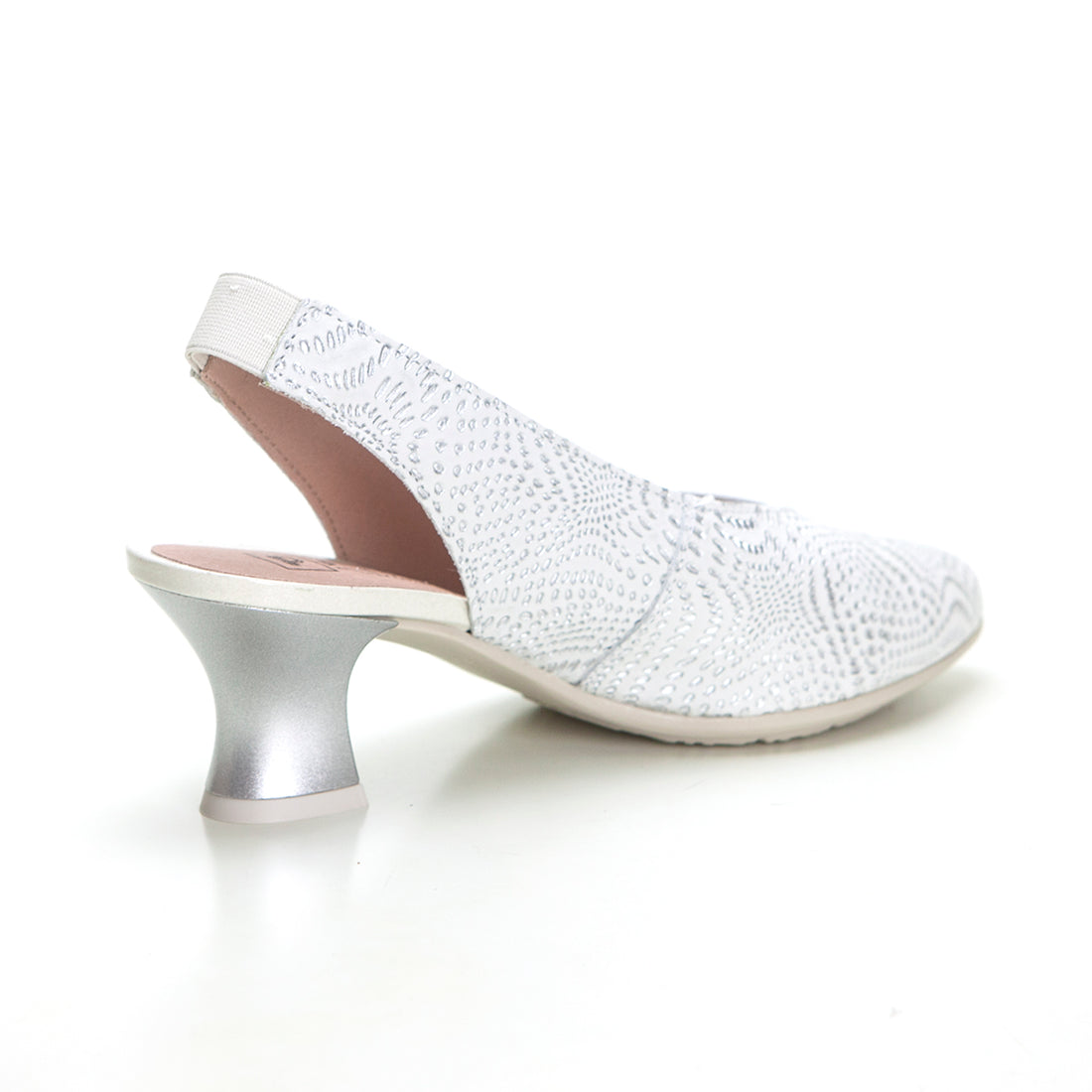 Pitillos 5750 Zapato de salón abierto de talón  tacón medio plata