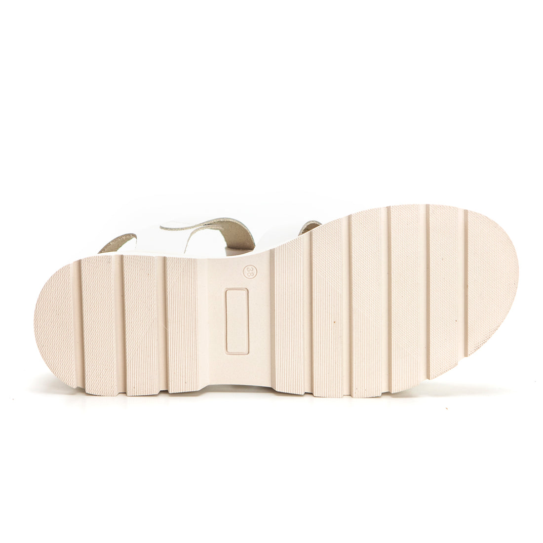 Patricia Miller 6536 Sandalia piso grueso hebillas blanco