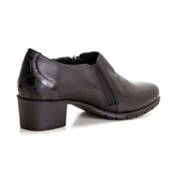 Valerias 9540 Zapato de tacón ancho con cremallera negro