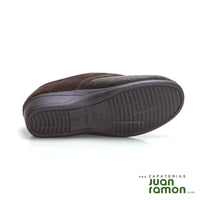 Doctor Cutillas 792 Zapatilla pies delicados cuña baja con velcro reptil marrón.