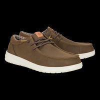 HEYDUDE Paul Classic Mocasín tipo wallaby cuello acolchado con cordones marrón