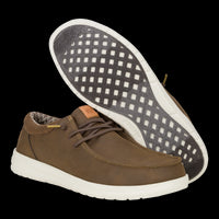 HEYDUDE Paul Classic Mocasín tipo wallaby cuello acolchado con cordones marrón