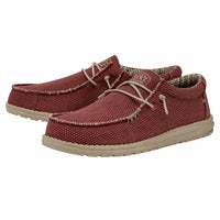 HEY DUDE Wally Braided Zapatilla mocasín de lona rojo