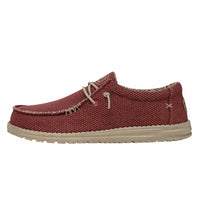 HEY DUDE Wally Braided Zapatilla mocasín de lona rojo