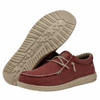 HEY DUDE Wally Braided Zapatilla mocasín de lona rojo