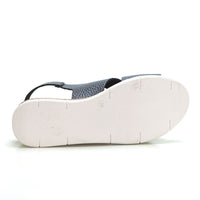WalkFlex 25028 Sandalia mujer de cuña baja cruzada plomo.