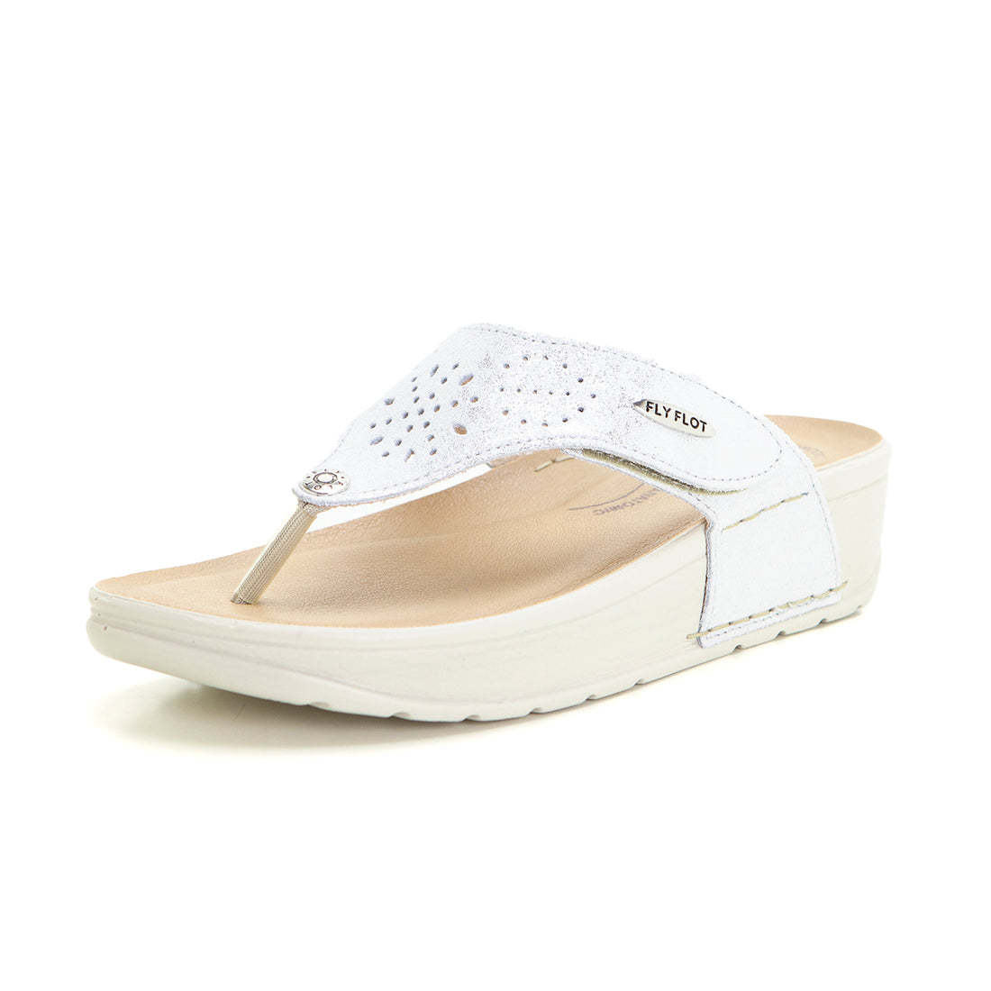 Fly Flot 38K435B Sandalia destalonada de dedo confort plata.