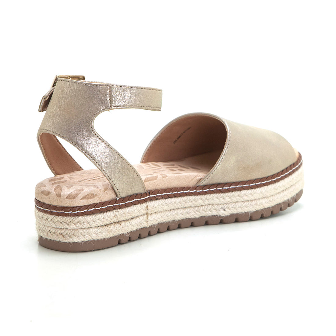 Mustang 59617 Sandalia correa tobillo esparto oro.