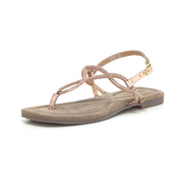 Gioseppo Kingfield Sandalias planas de dedo oro rosa