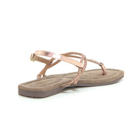 Gioseppo Kingfield Sandalias planas de dedo oro rosa