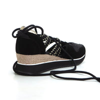 Gioseppo 74272 Zapatilla abierta rafia negro.