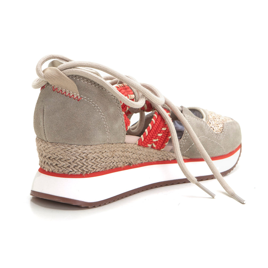 Gioseppo 74272 Zapatilla abierta rafia beig.