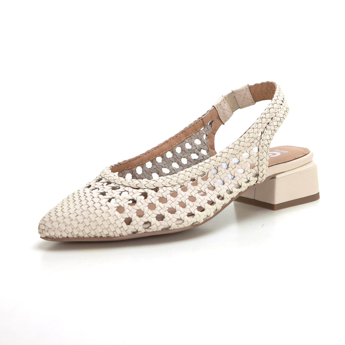 Gioseppo 71185 Salón destalonado trenzado crema.