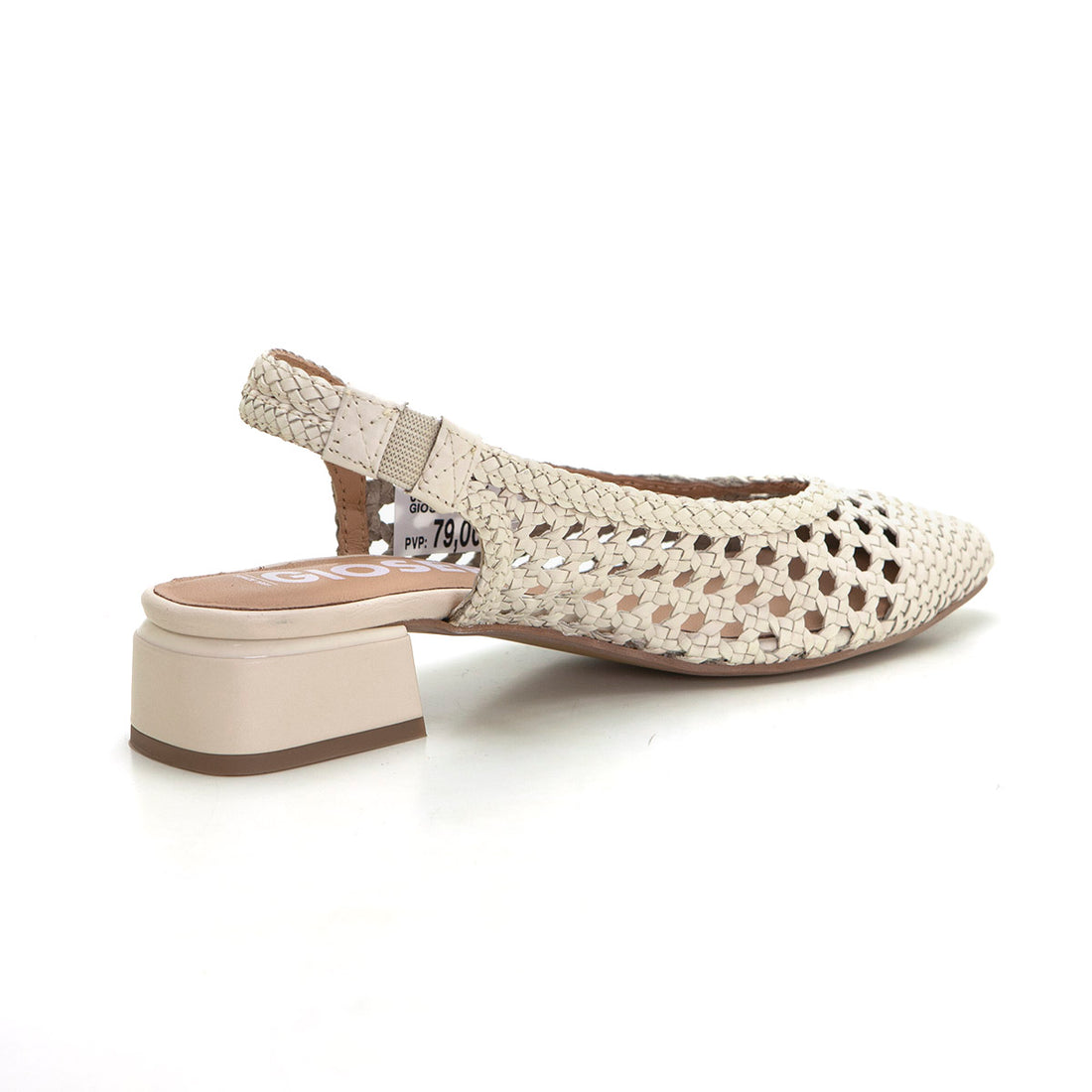 Gioseppo 71185 Salón destalonado trenzado crema.