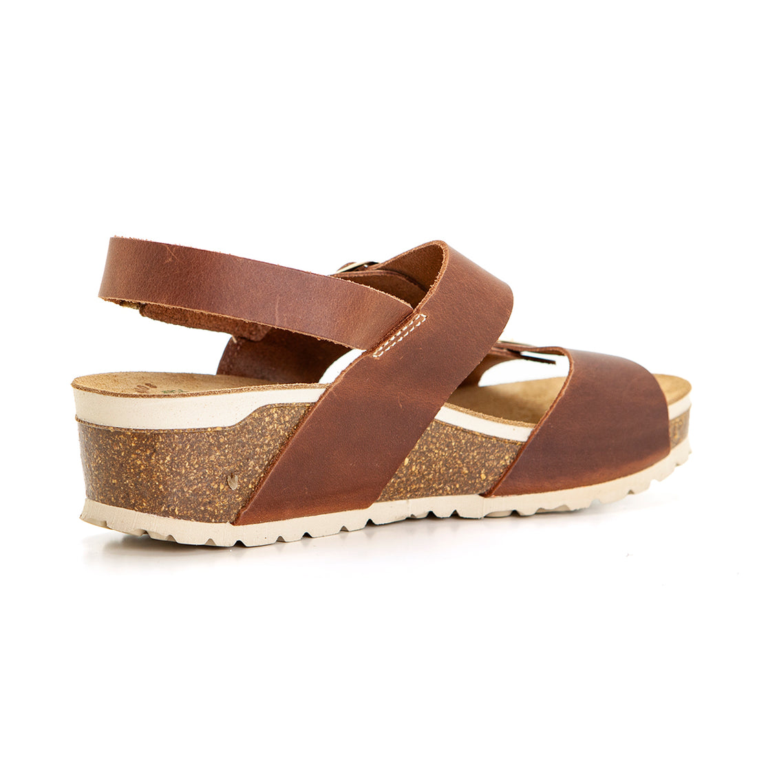 Inter-Bios 5812 Sandalia plataforma 2 hebillas metal cuero.