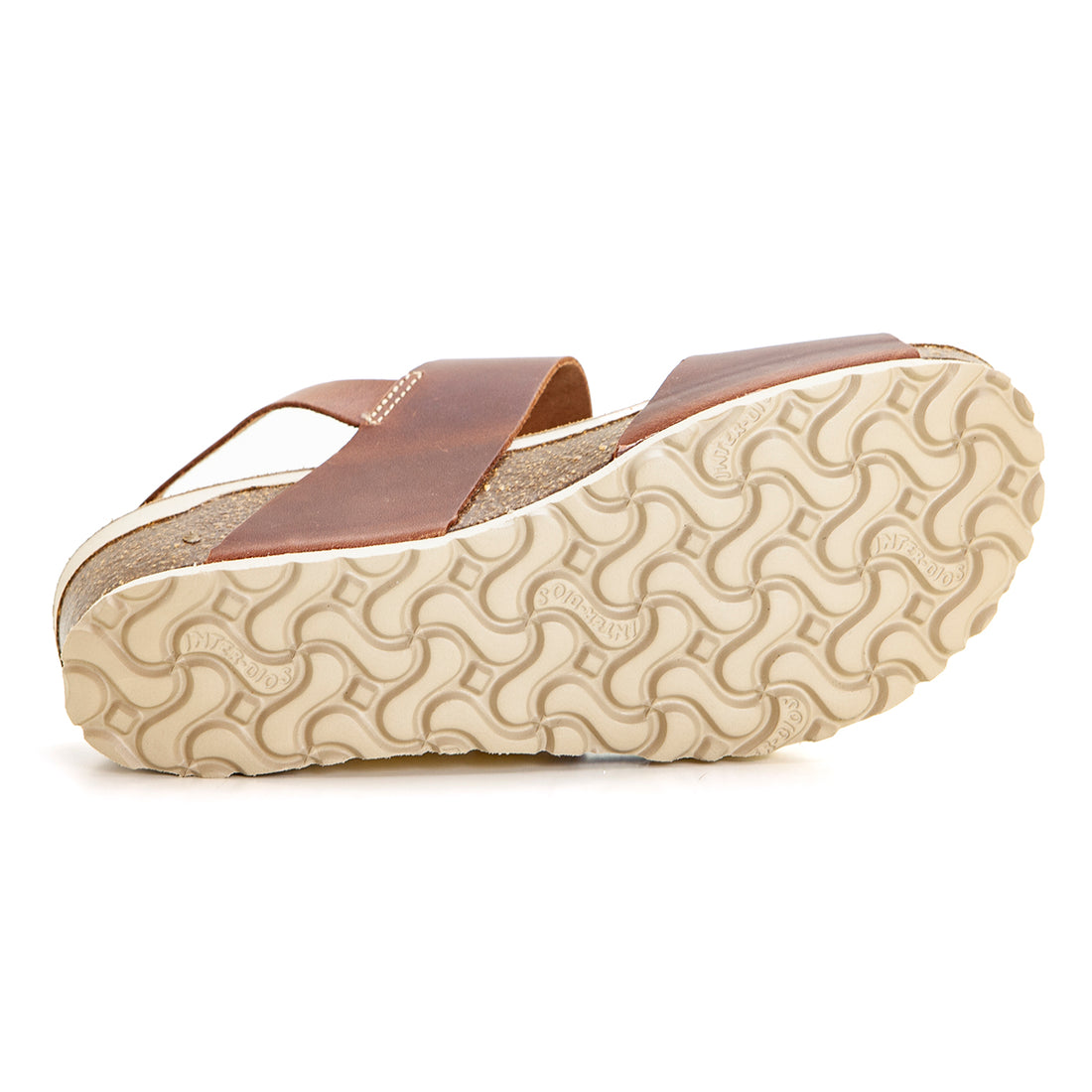 Inter-Bios 5812 Sandalia plataforma 2 hebillas metal cuero.