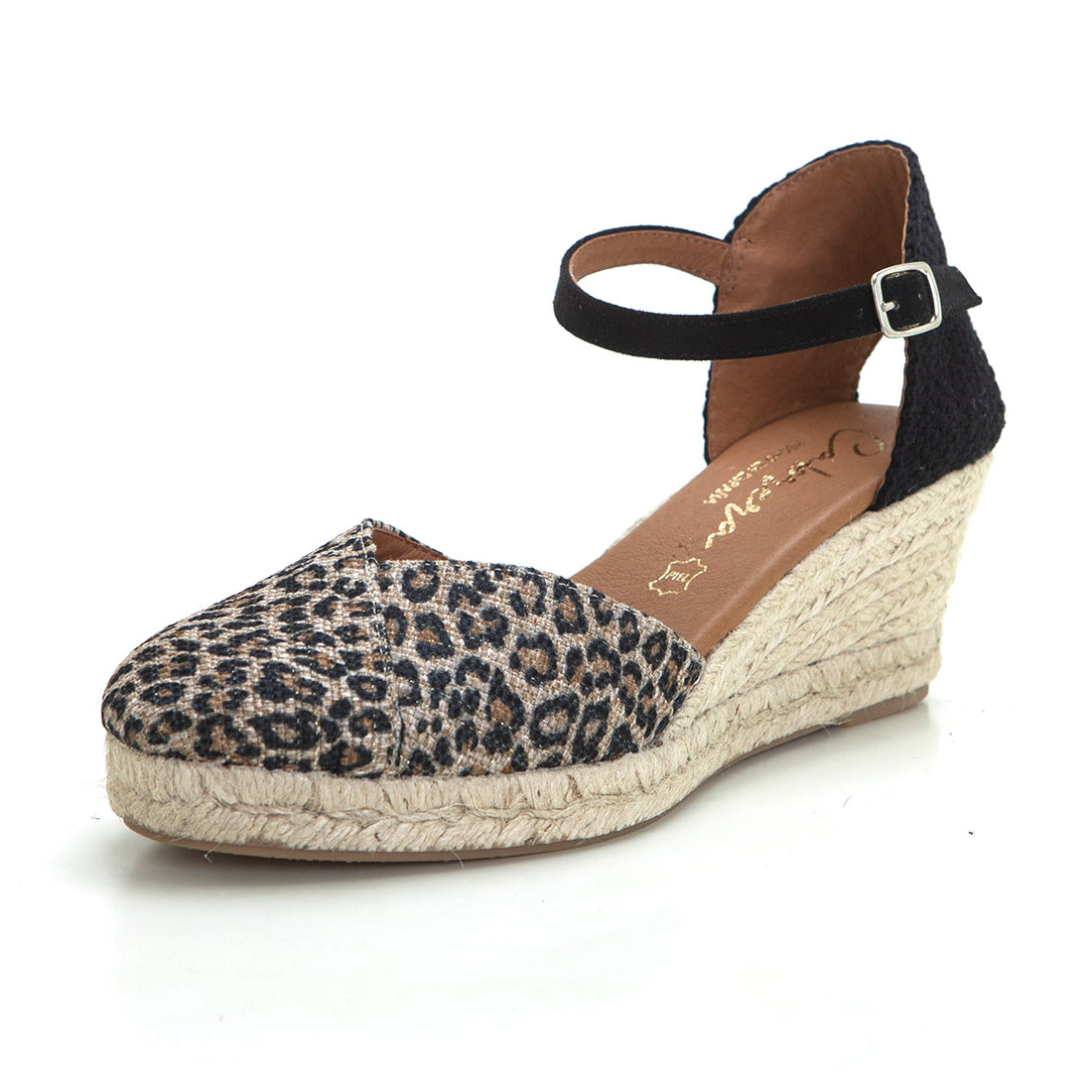 Cabrera 87-5 Alpargata de cuña leopardo.