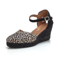 Cabrera 87-5 Alpargata de cuña leopardo.