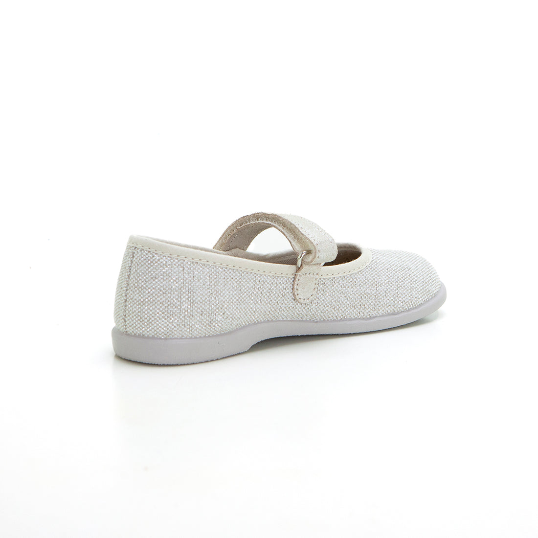 VUL.LADI 1202-605 Merceditas de niña velcro brillo plata