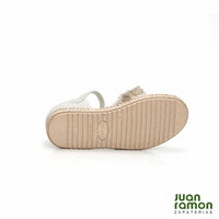 VUL.LADI 7361 Zapatilla de lona tipo valenciana volantes crudo