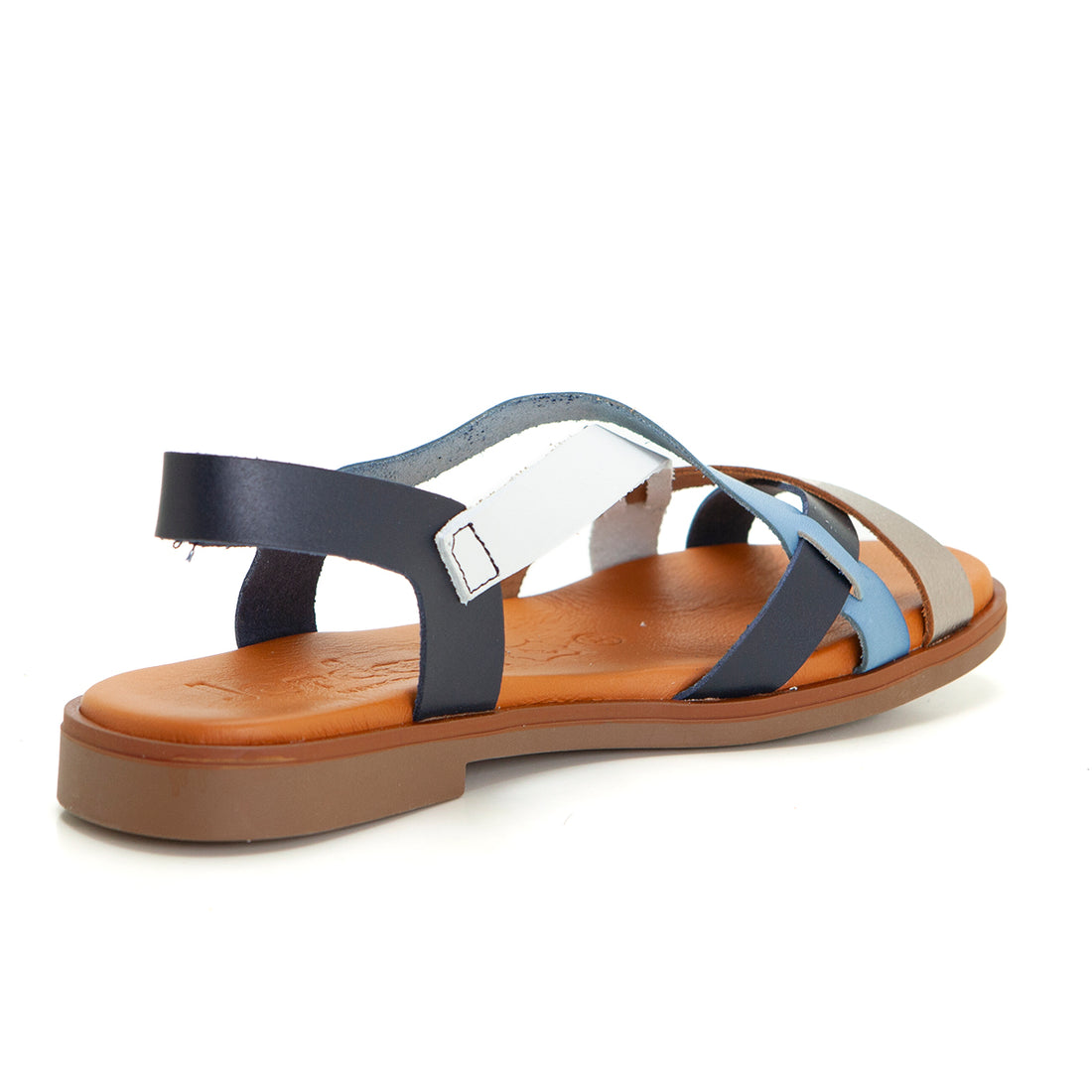 Jordana 4226 Sandalia plana con tiras cruzadas multicolor.