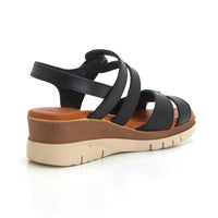Jordana 681-ZETA Sandalia con velcros negro.