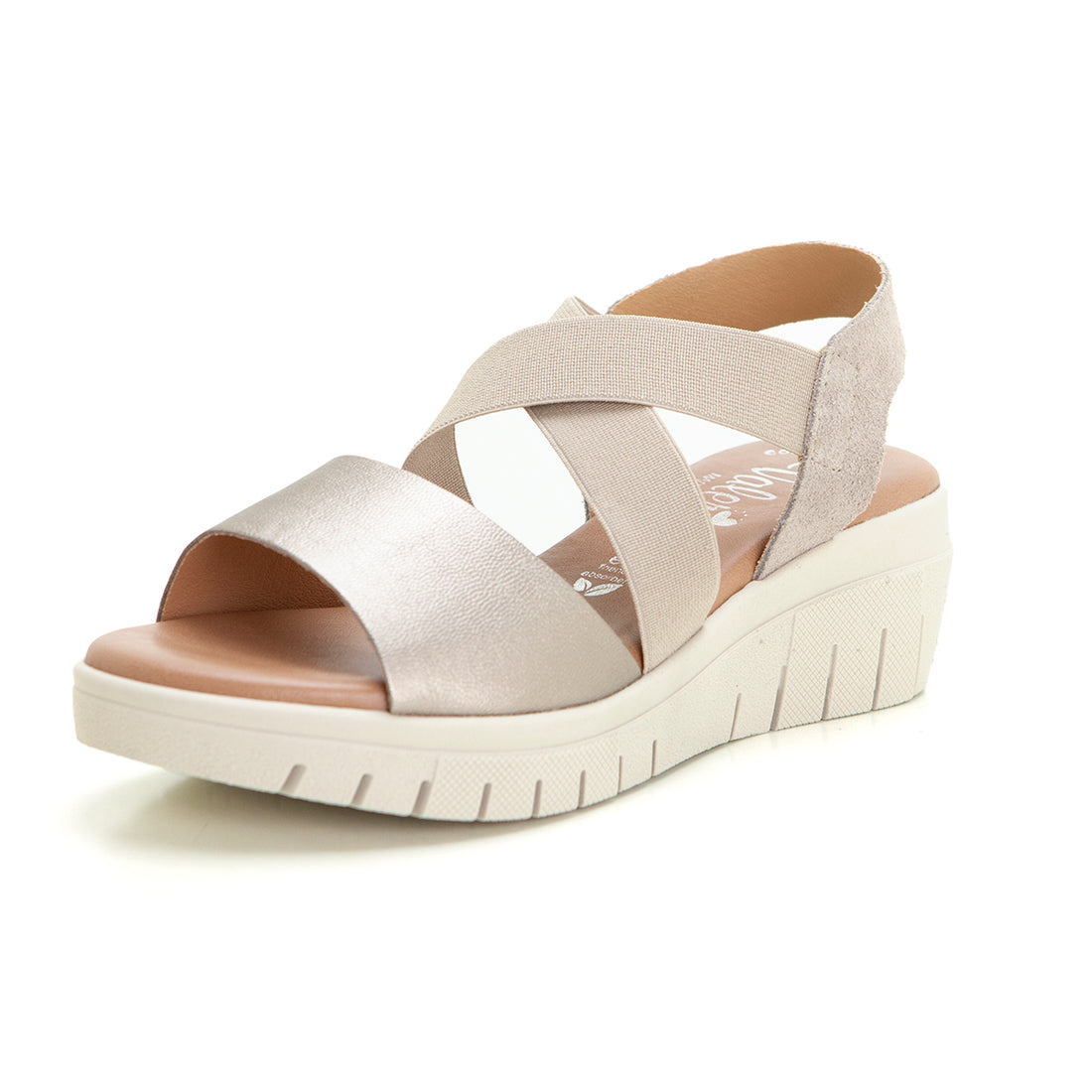 Valerias 2003 Sandalia de cuña media con plataforma elástico onix.