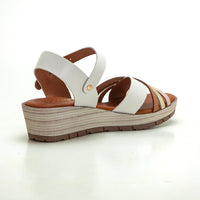 Studio Scarpe 90137 Sandalia de cuña con plataforma tiras blanco.