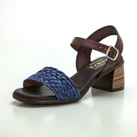 Studio Scarpe 111493 Sandalia de tacón pala de rafia marino.