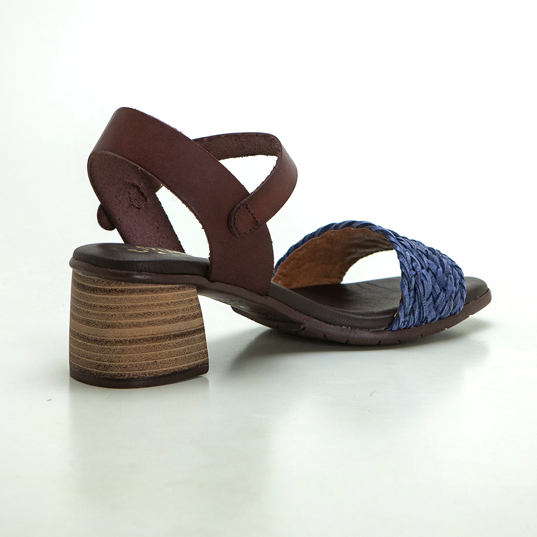 Studio Scarpe 111493 Sandalia de tacón pala de rafia marino.