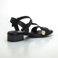 Studio Scarpe 115 807 Sandalia de tacón bajo tira empeine negro.