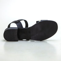 Studio Scarpe 115 807 Sandalia de tacón bajo tira empeine negro.
