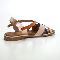 Studio Scarpe 34639 Sandalia plana tiras combinadas rosé.