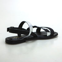 Studio Scarpe 77800 Sandalia plana tiras empeine negro.