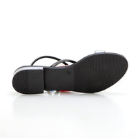 Oh my Sandals 5586 Sandalia plana tira brillo acero.