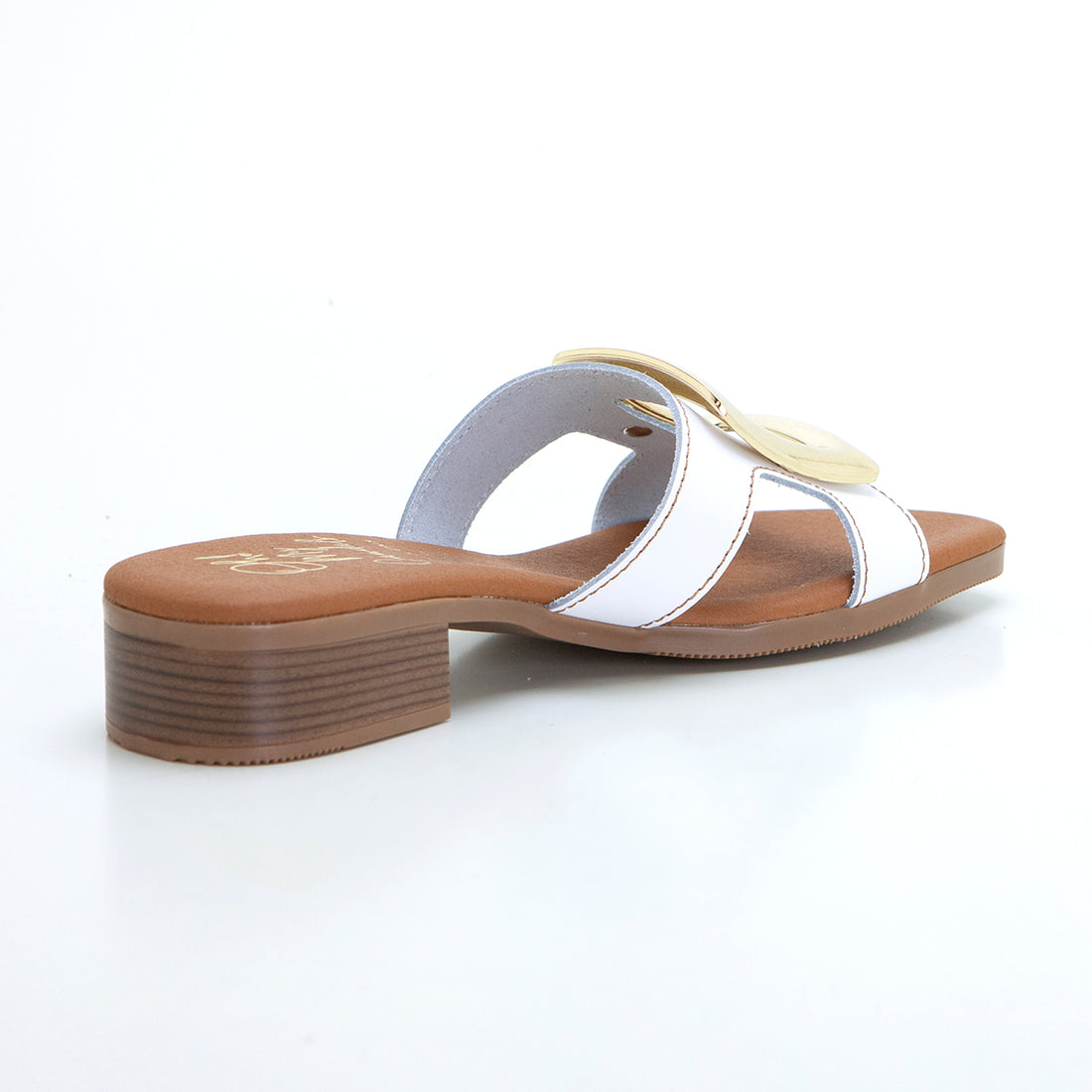 Oh my Sandals 5565 Sandalia pala plana metal blanco.