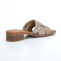 Oh my Sandals 5600 Sandalia pala tacón bajo platino.