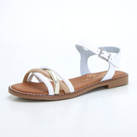 Oh my Sandals 5574 Sandalia plana tiras multicolor blanco.