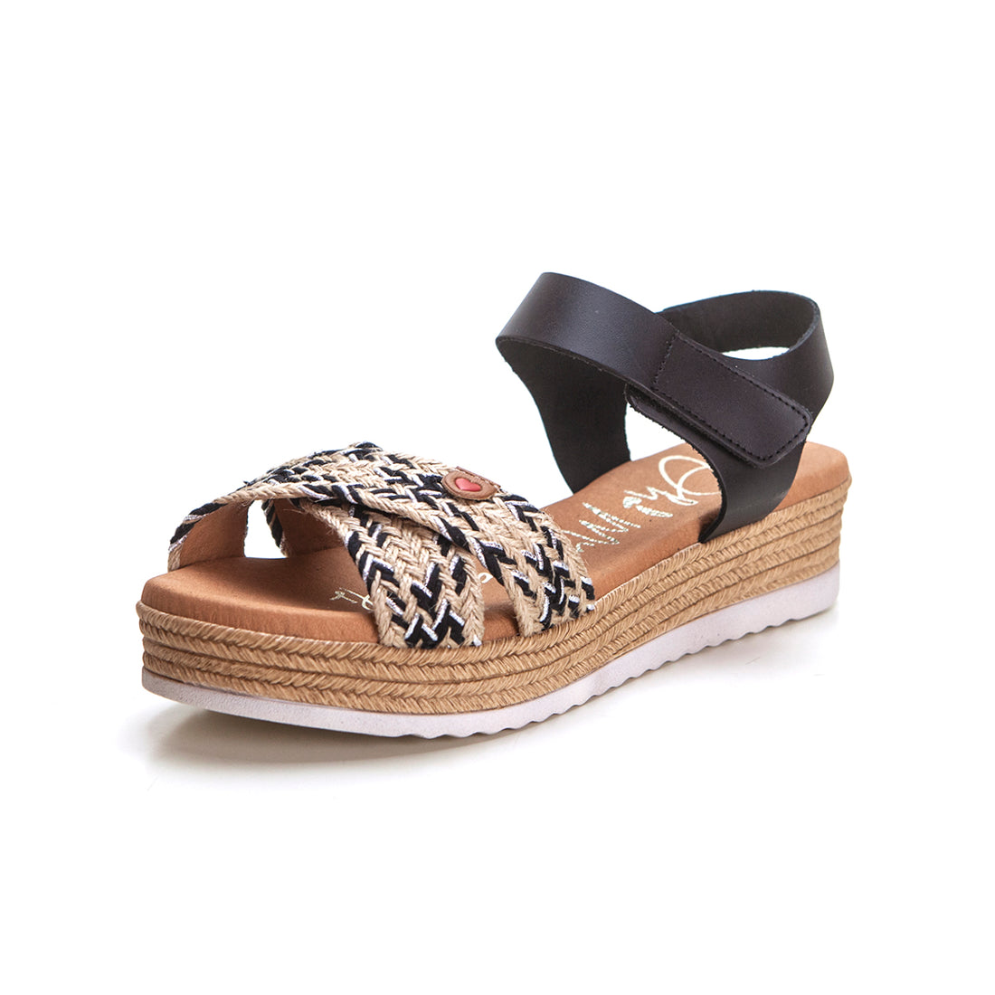 Oh my Sandals 5692 Sandalia plataforma rafia negro.