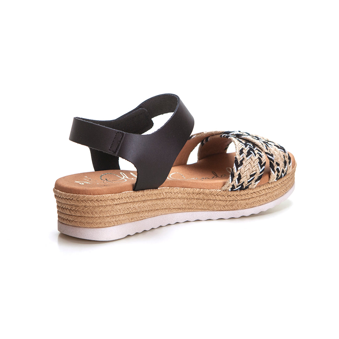 Oh my Sandals 5692 Sandalia plataforma rafia negro.