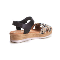 Oh my Sandals 5692 Sandalia plataforma rafia negro.