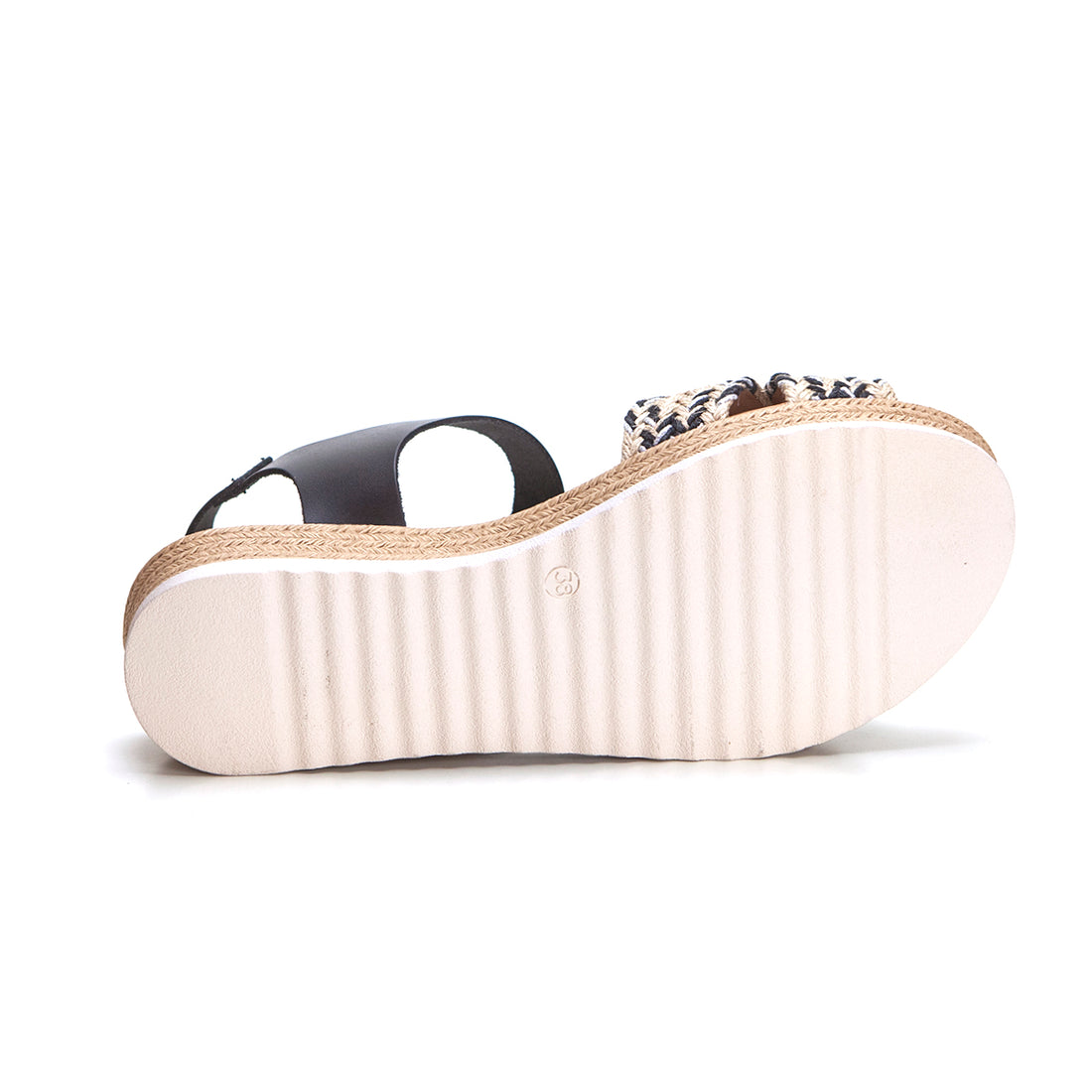 Oh my Sandals 5692 Sandalia plataforma rafia negro.