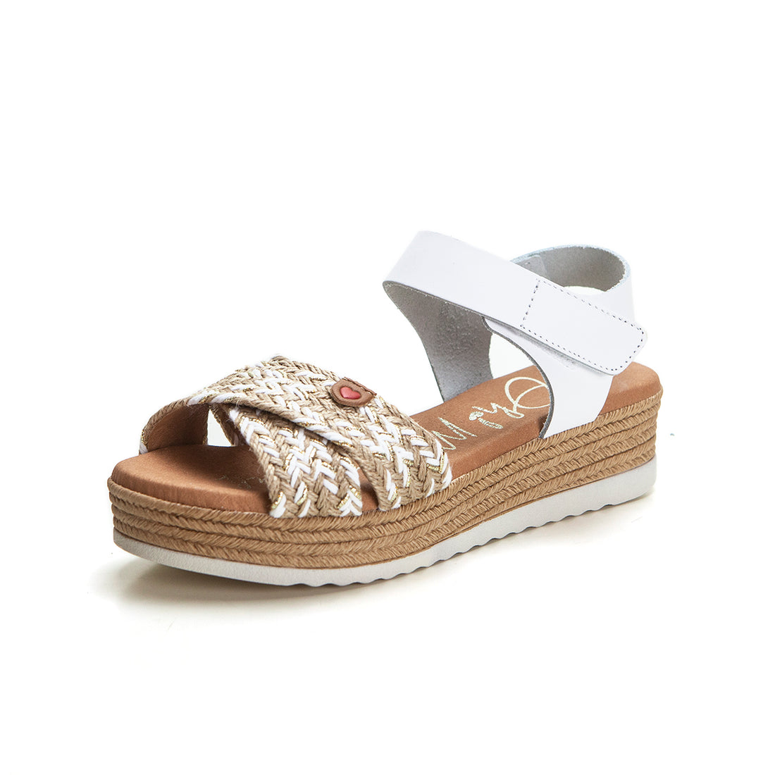 Oh my Sandals 5692 Sandalia plataforma rafia blanco.