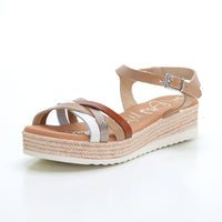 Oh my Sandals 5690 Sandalia plataforma tiras taupe.